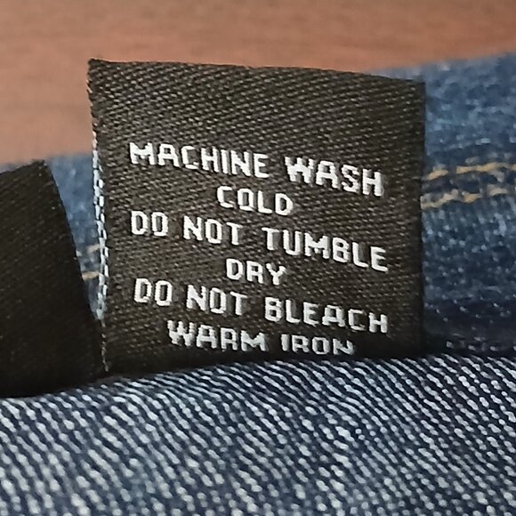 Pyramid Collection Jean Jacket L Lace Trim Peplum Blue Denim - Picture 9 of 9